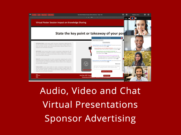 VIRTUAL ePOSTER SESSIONS - Audio, Video and Chat - Virtual Presentations - Sponser Advertising